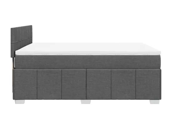 Sommier à lattes de lit avec matelas Gris foncé 140x190cm Tissu