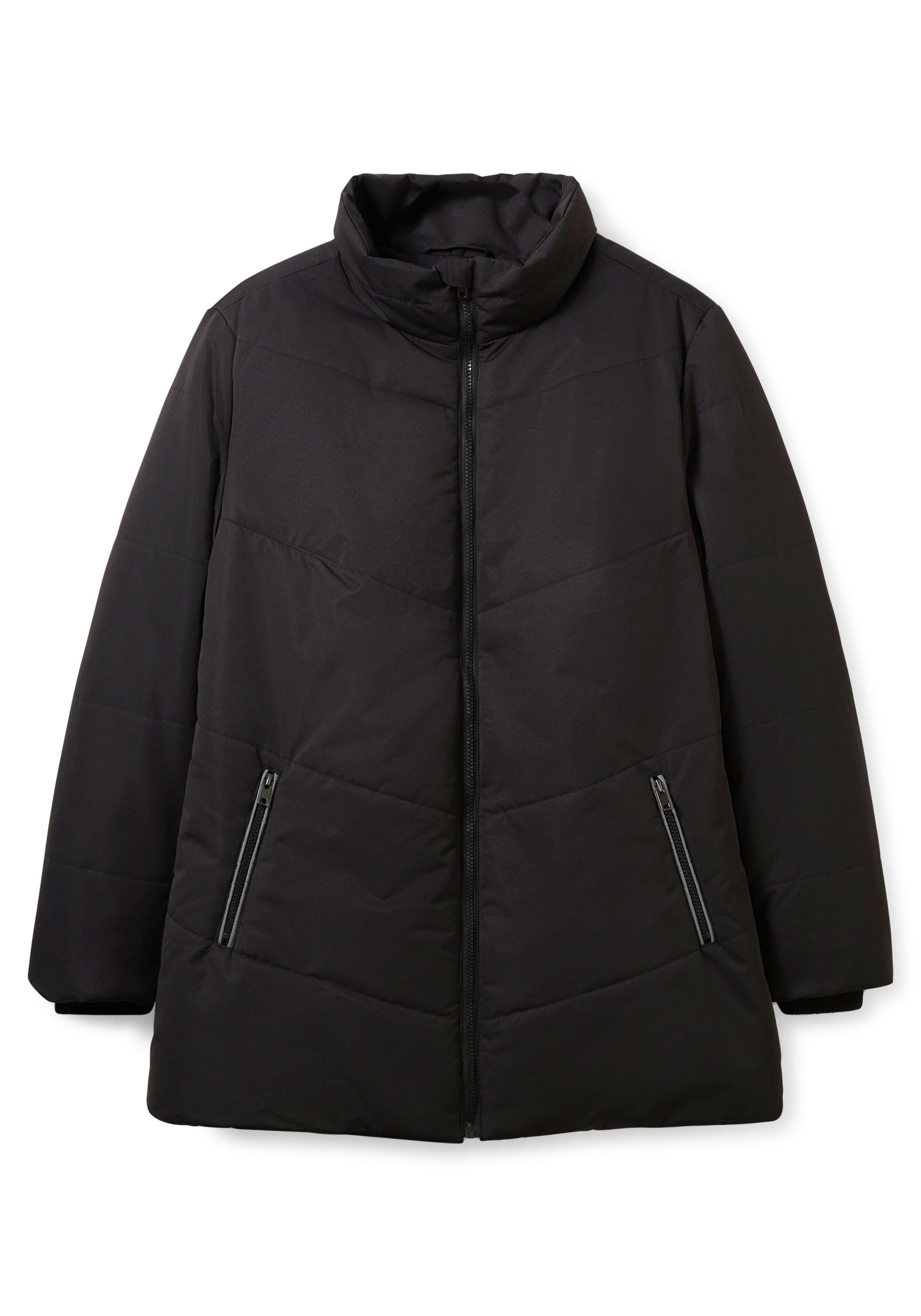 Steppjacke mit Stehkragen, leicht strukturiert
