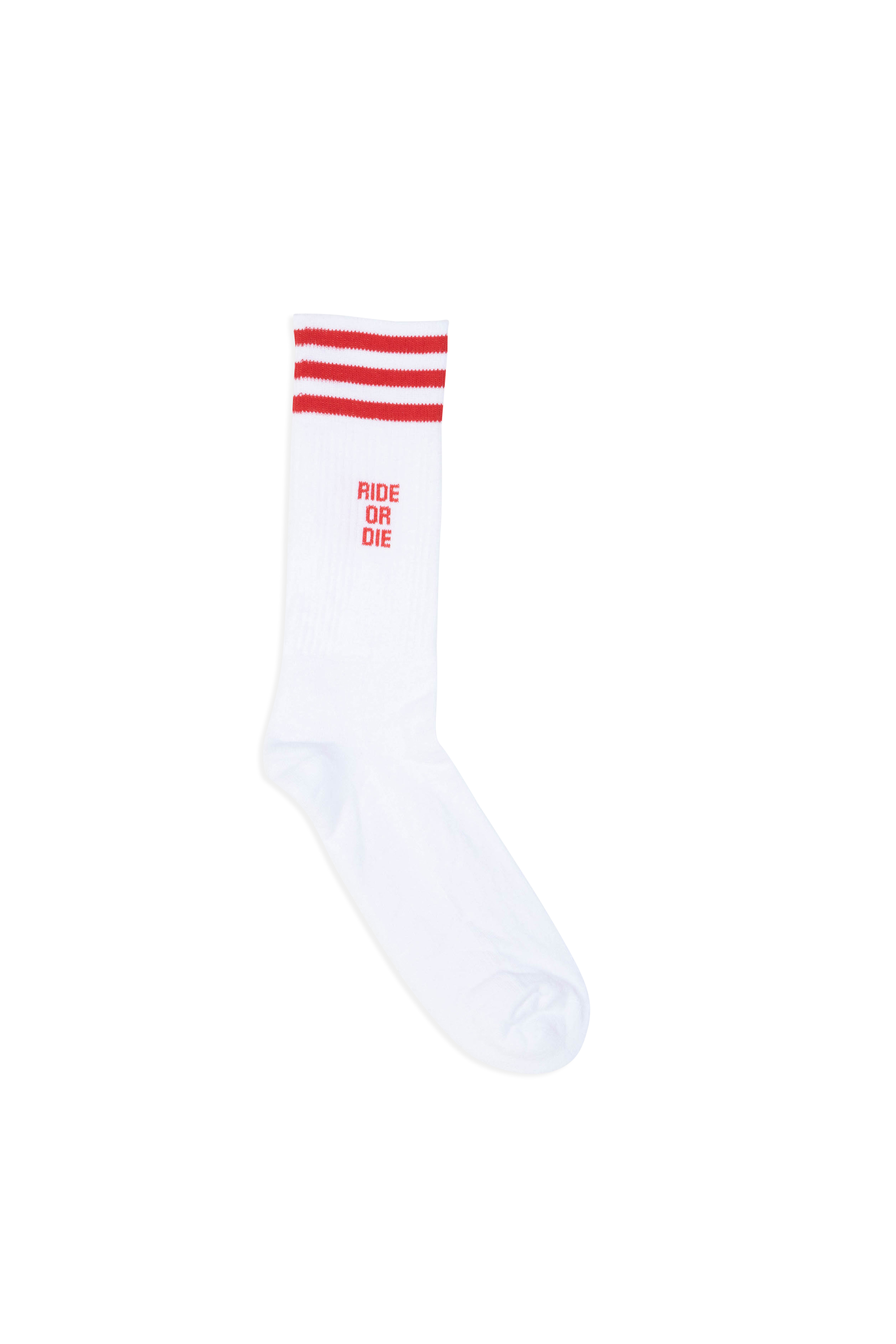 MOTHER SOCKER chaussettes RIDE OR DIE RED WHITE Blanc