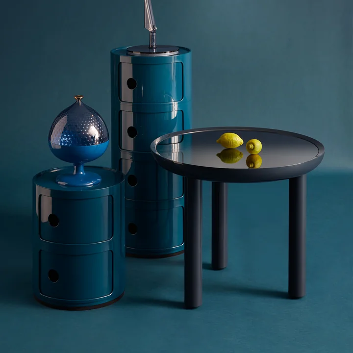 Kartell - K-Top Beistelltisch, H 50 cm / Ø 60 cm, schwarz Marquina / schwarz