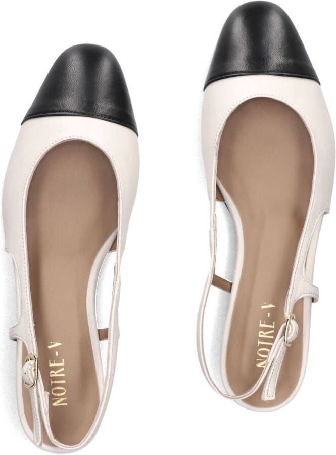 Notre-v Beige leren slingbacks voor dames White Dames