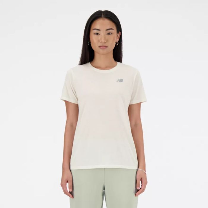 New Balance Dame Sport Essentials Heathertech T-Shirt Grøn