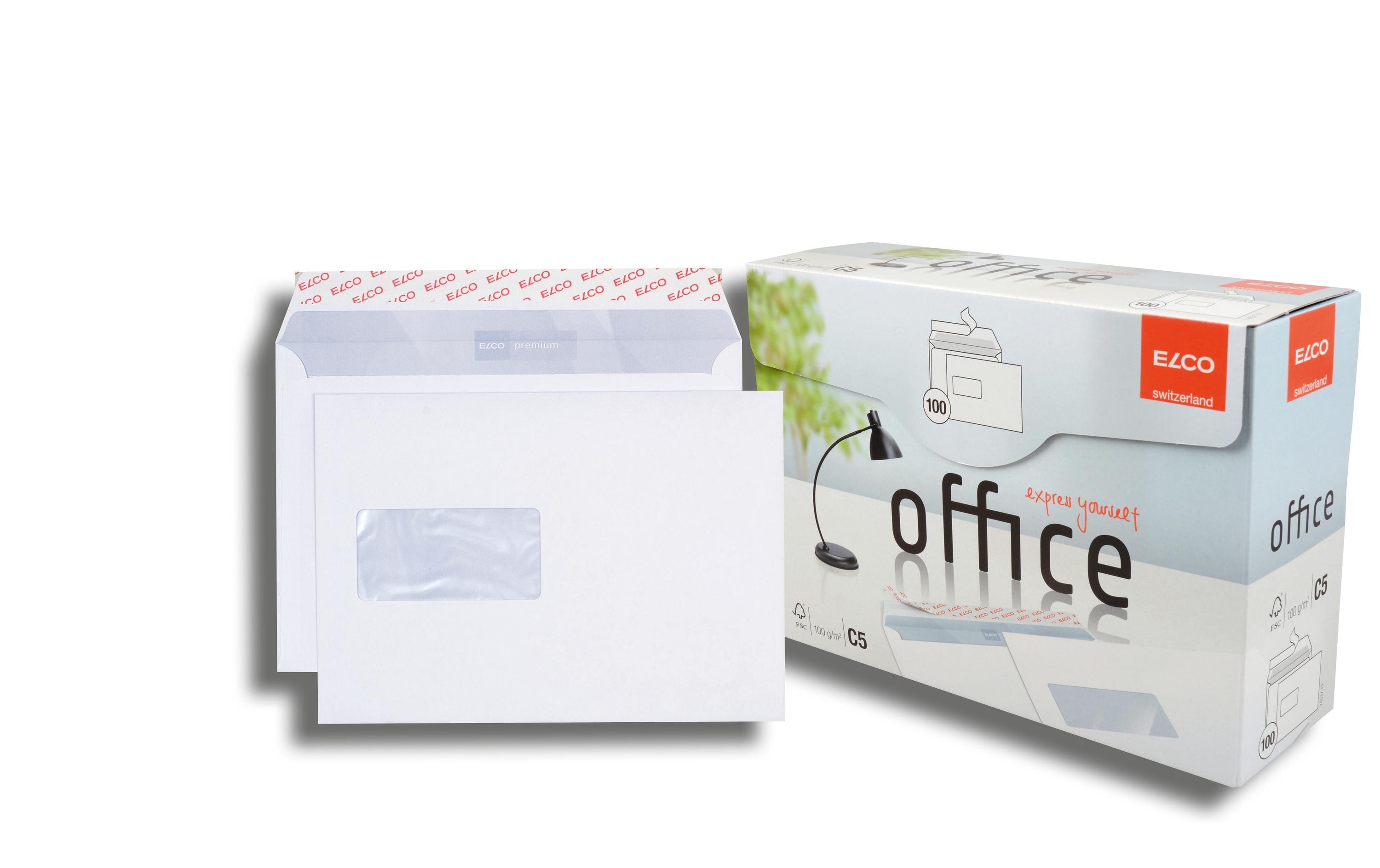 Couvert Office Box C5 mit Fenster links, 100 StückKuvert C5 in praktischer Entnahme-Box