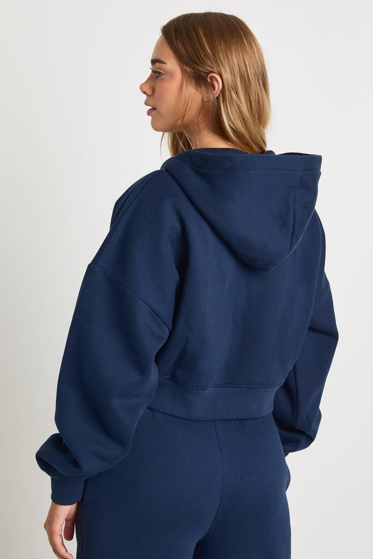 boohoo Sweat à capuche zippé oversize en coupe boxy à manches ballon