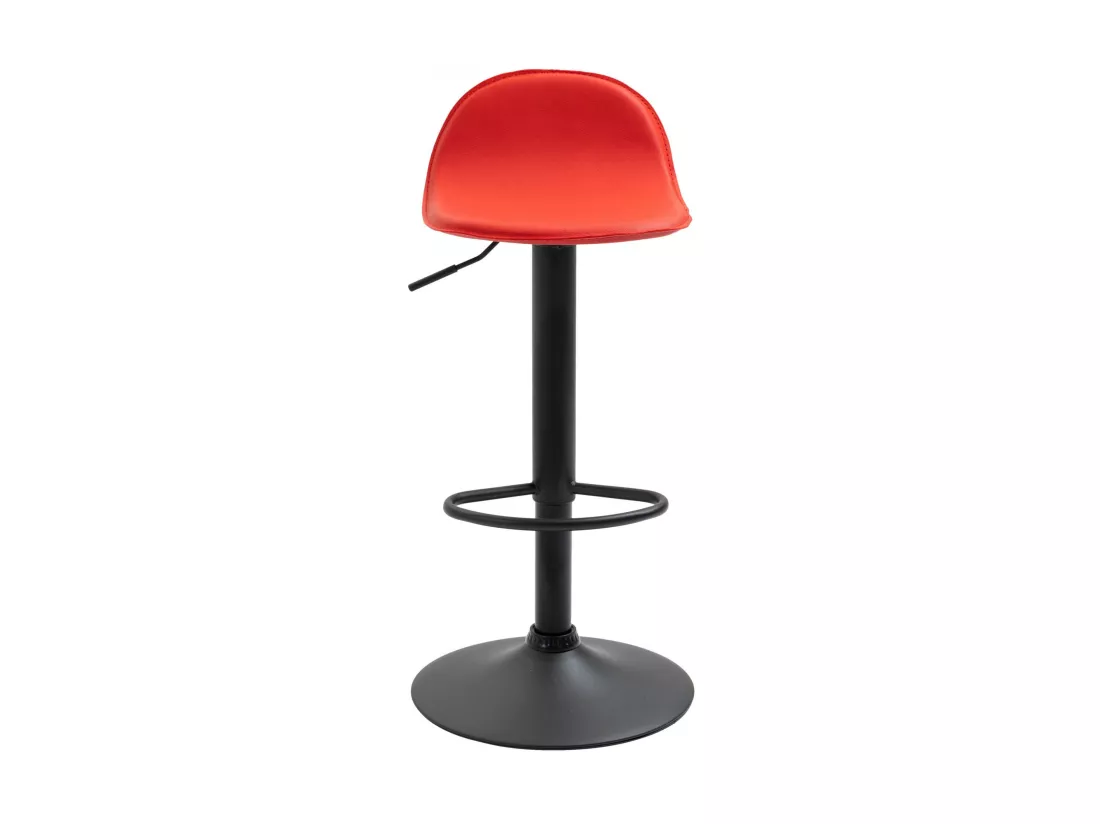 Lot de 2 Tabouret de bar - Similicuir & Métal - Rouge - Lana V2