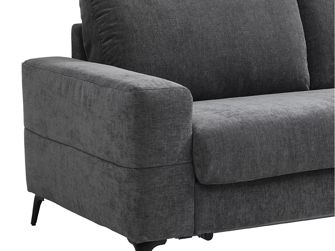 Canapé 3 places convertible express en tissu gris anthracite DUJARDA