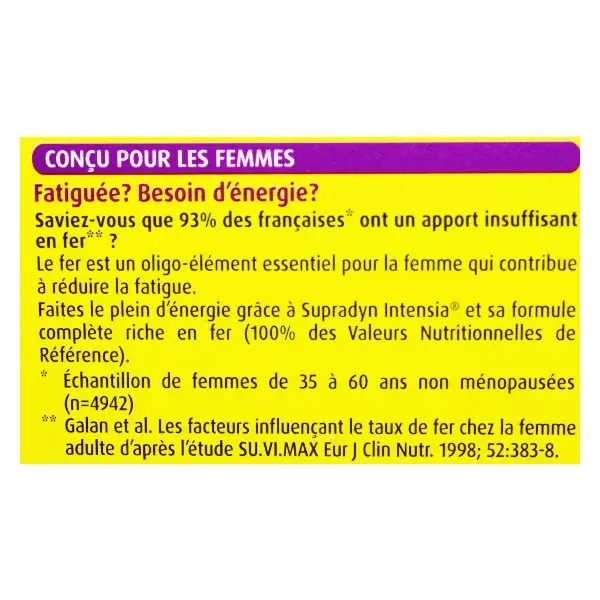 Supradyn Intensia Reduz a Fadiga Vitaminas Minerais e Ferro 30 comprimidos para engolir