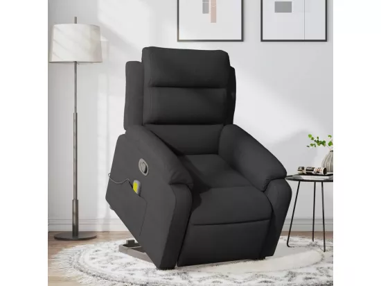 Fauteuil massant inclinable Noir Tissu