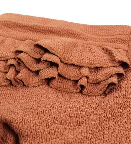 M?Slå Bukser - Crepe Frill - Amber m. Fl?ser