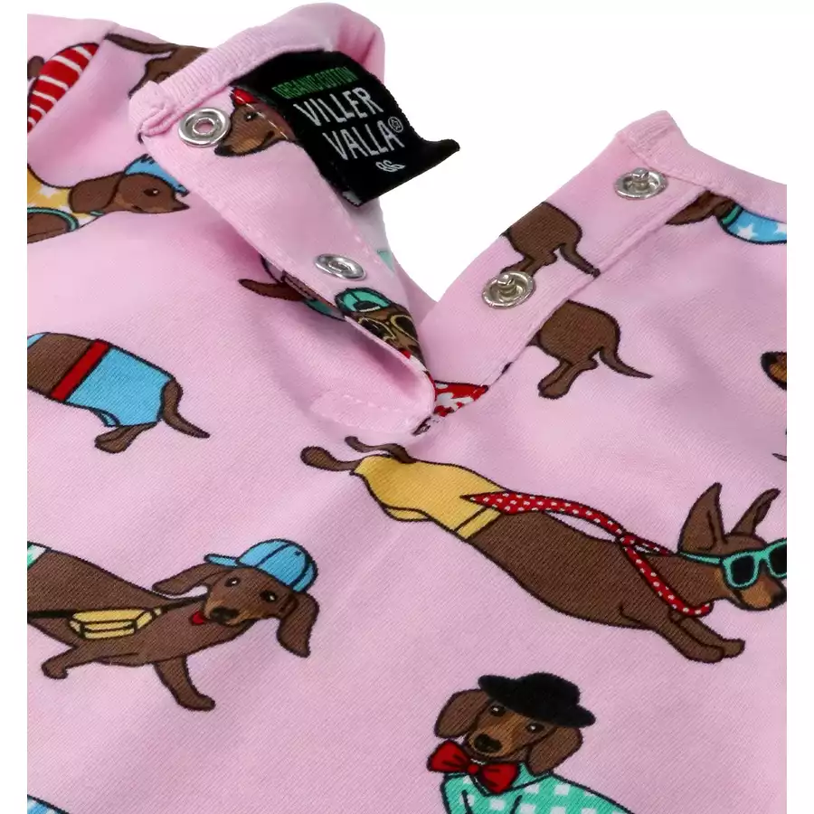 Villervalla Kleid Dachshund rosa