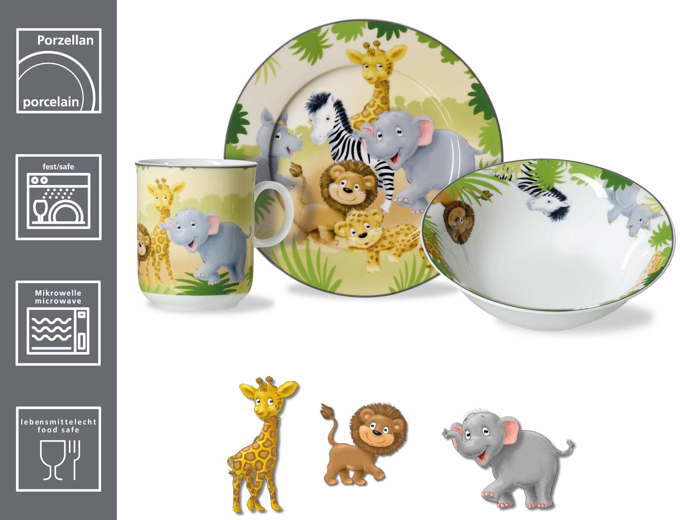 Ritzenhoff & Breker Kindergeschirr-Set »Afrikatiere« in Geschenkverpackung