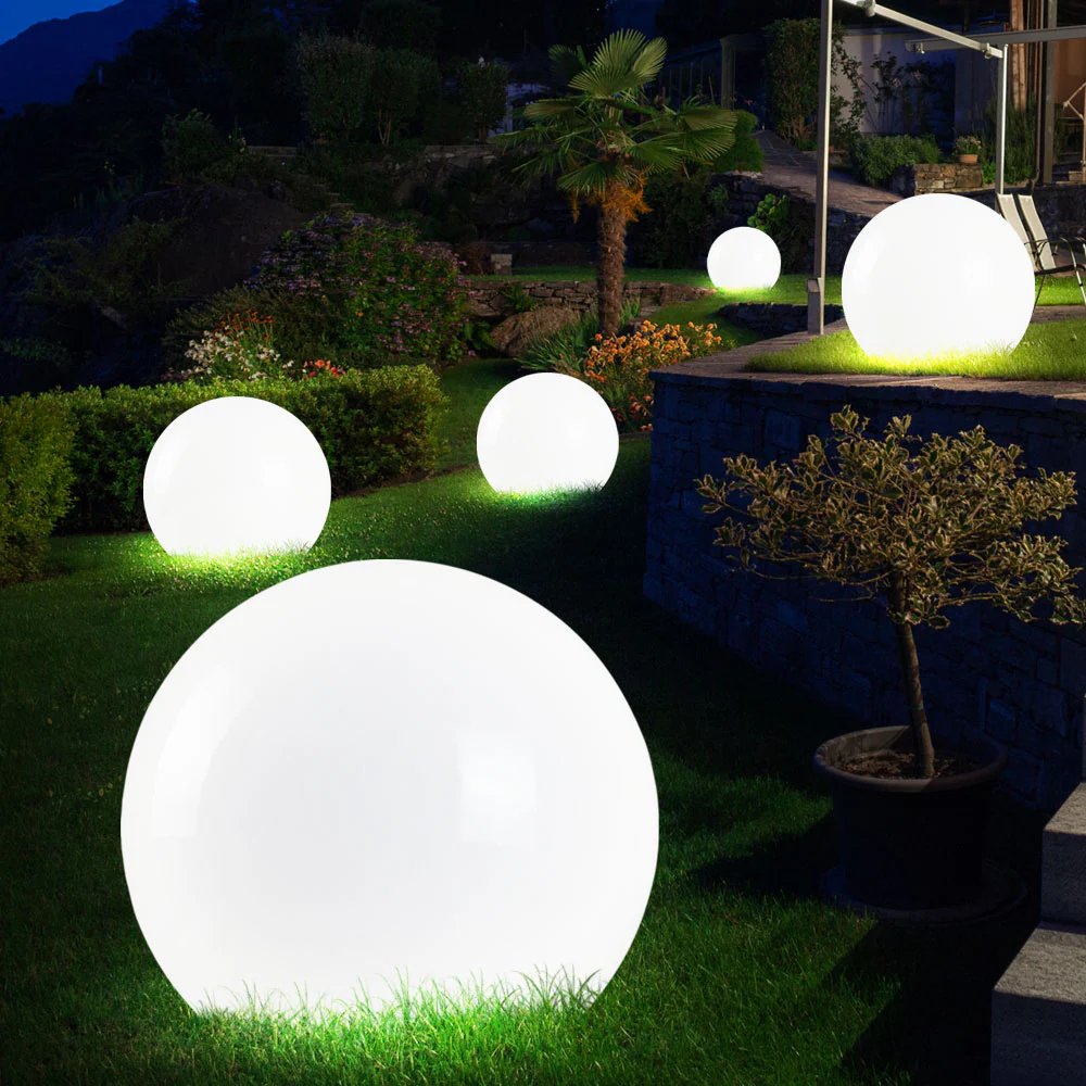 10er Set LED Solar Steckleuchten, Kugelform, 30 cm, SOLAR