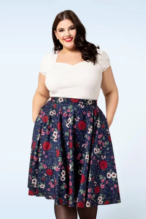 Bunny Camellia rok in blauw