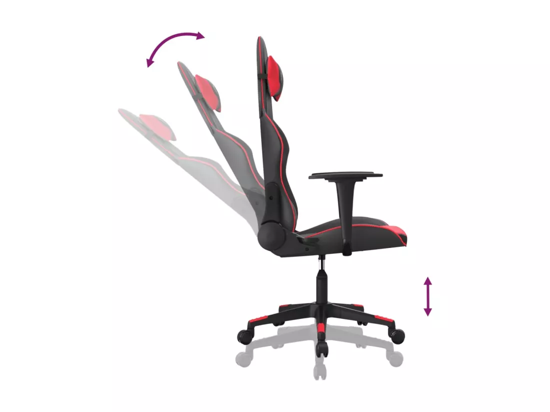Chaise de jeu de massage Noir et rouge Similicuir