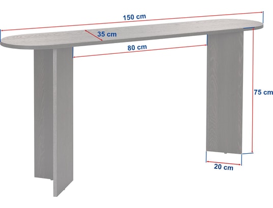 CONCEPT1 - Console Sira VNT chêne 150 x 35 x h75cm