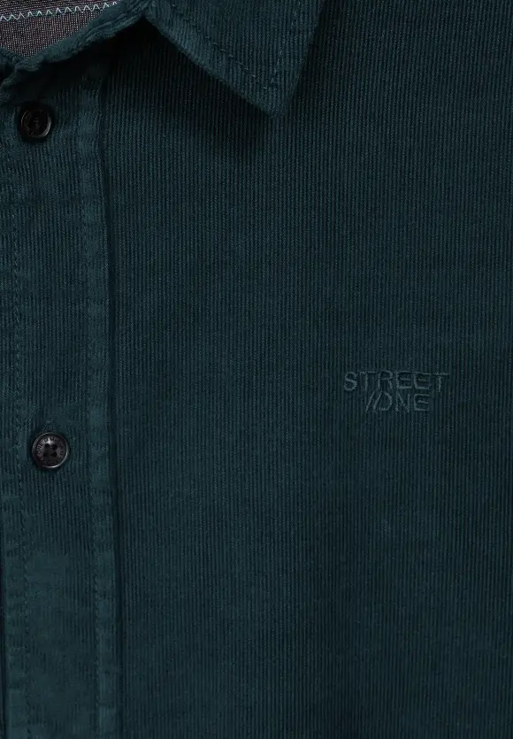 Lässiges Cordhemd - deep teal green
