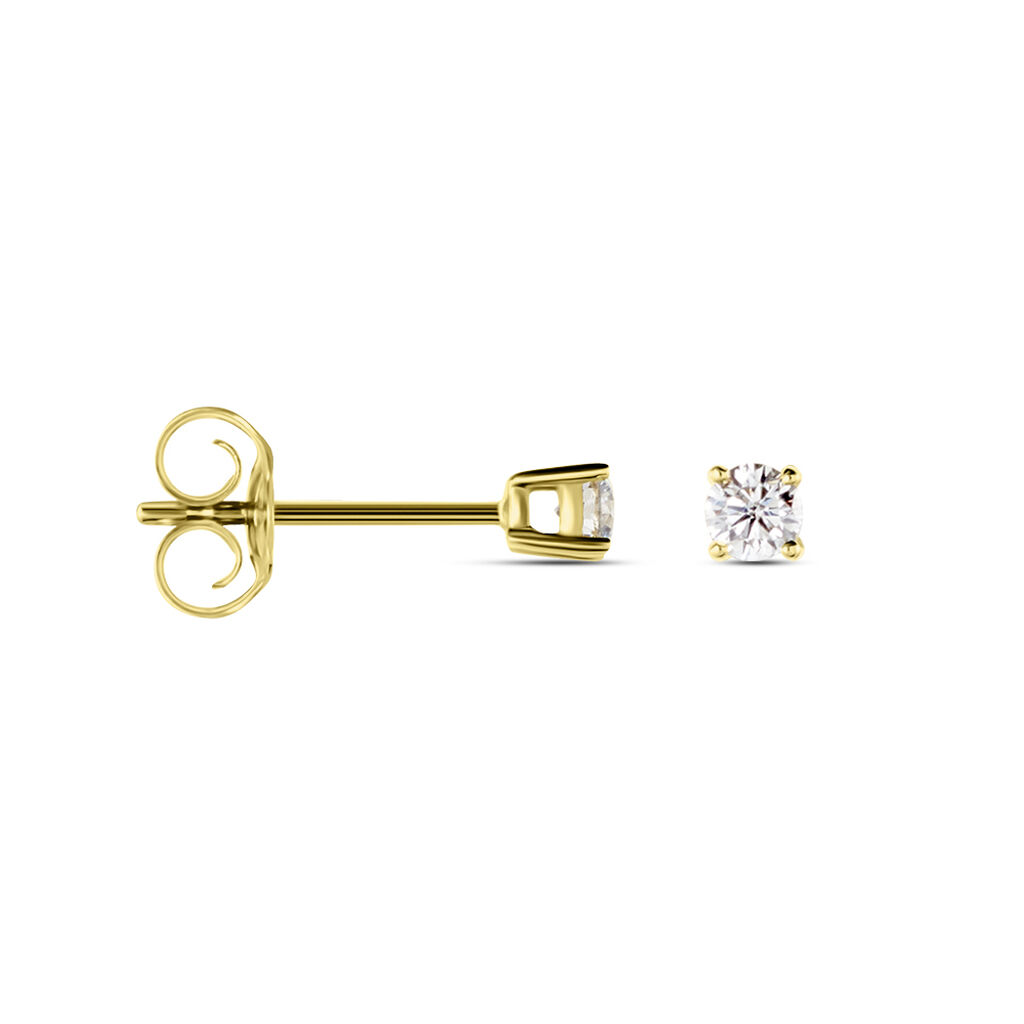 Boucles D'oreilles Puces Aphrodite Or Jaune Diamant
