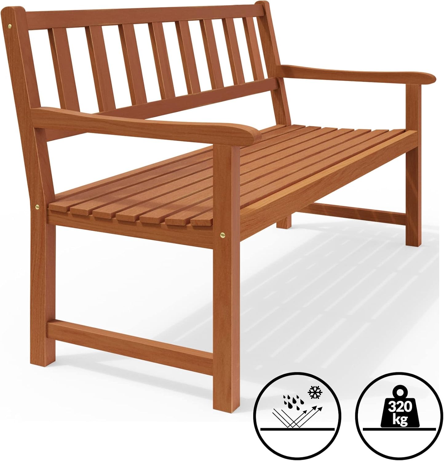 Casaria® Gartenbank Holz 320kg Belastbar FSC®-Zertifiziert Garten Akazie