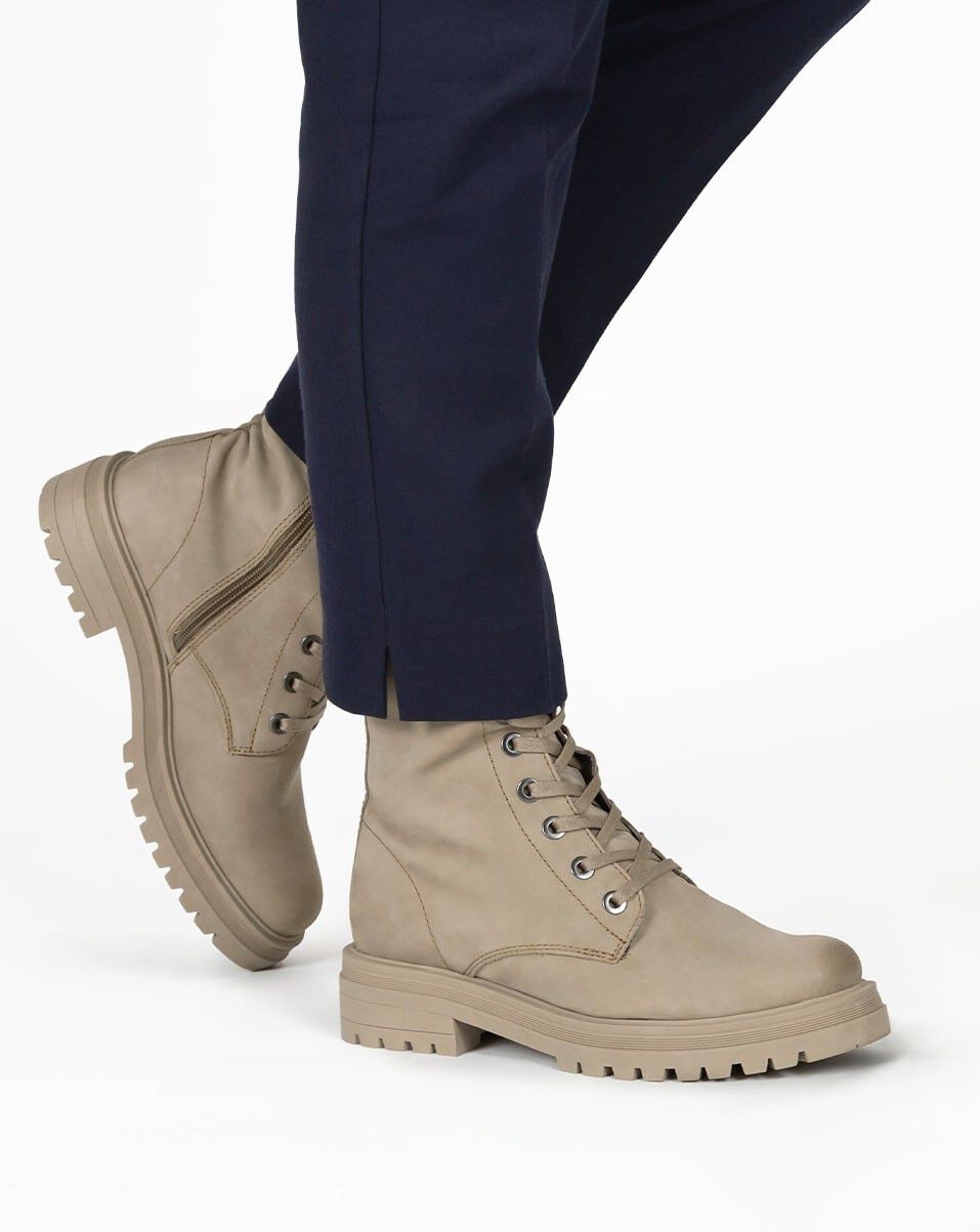 Sub55 Veterschoenen Hoog taupe