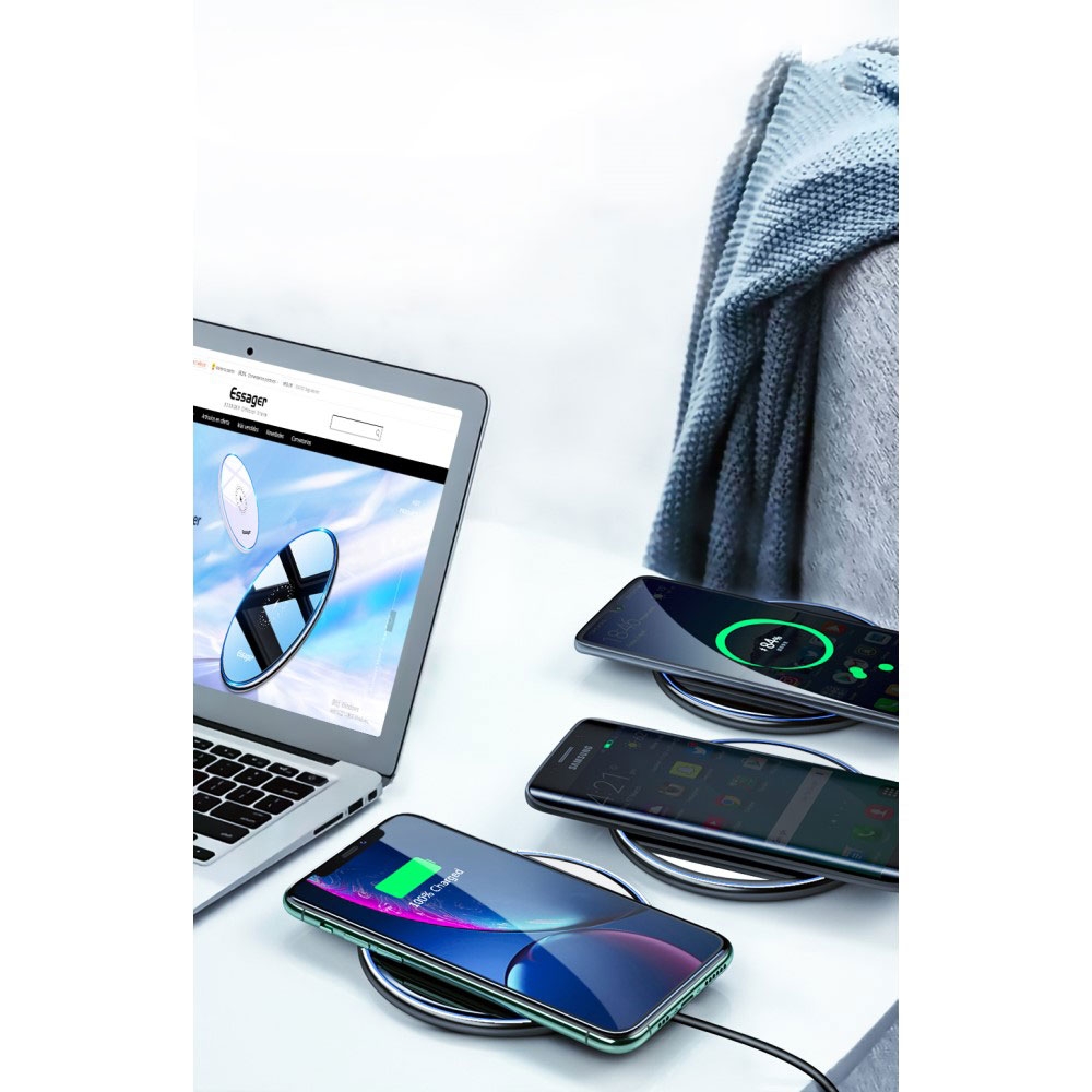 (15W) Qi Wireless Induktionsladegerät Ladepad Schnellladegerät - Schwarz