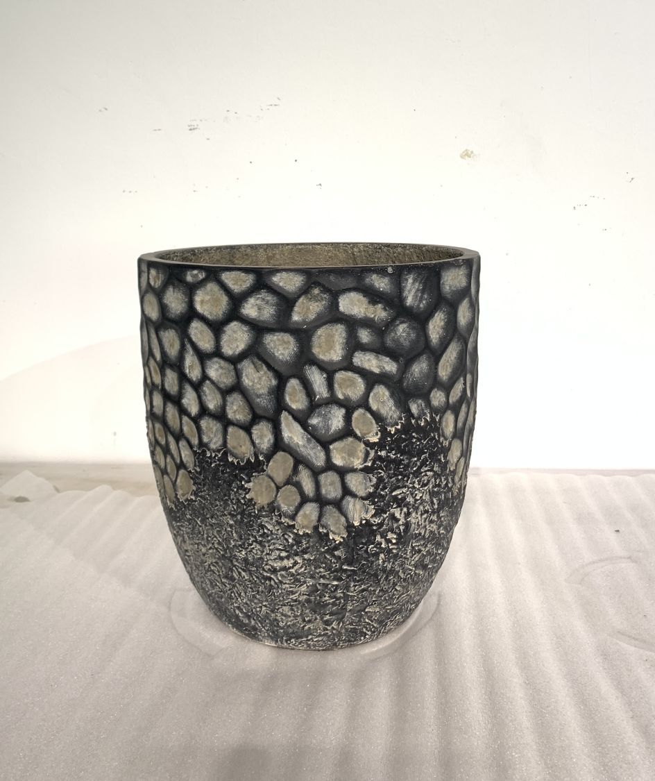 Intratuin bloempot Archaize zwart / beige D 37 H 42 cm
