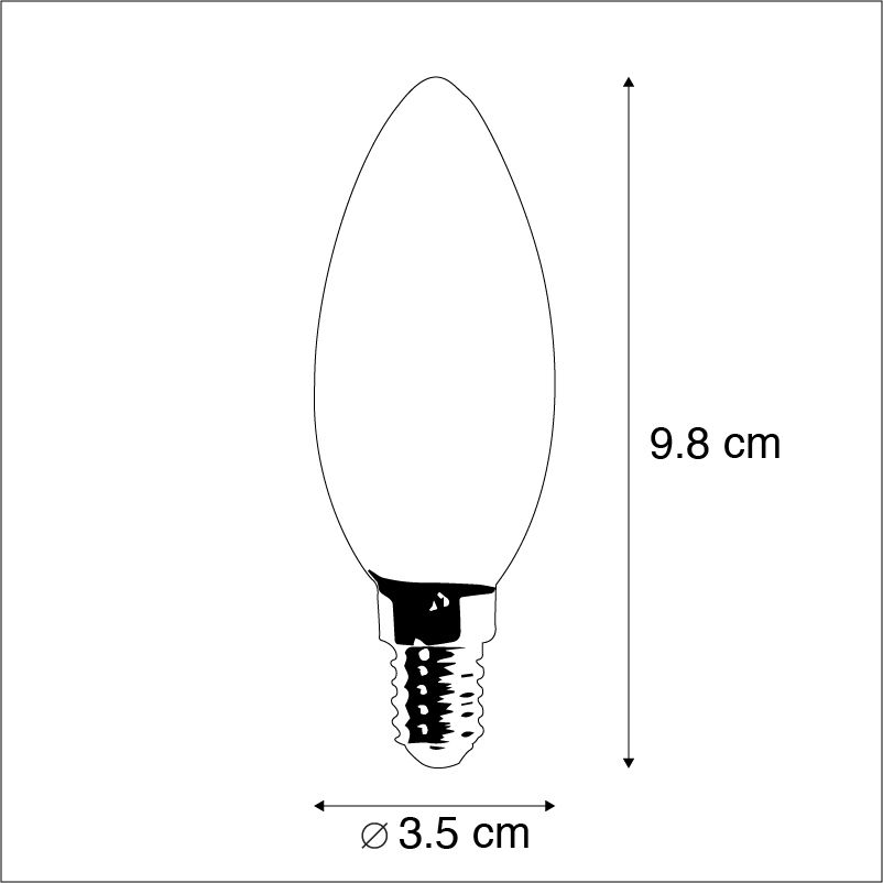 Set van 3 E14 LED kaarslampen B35 opaal 2W 180 lm 2350K