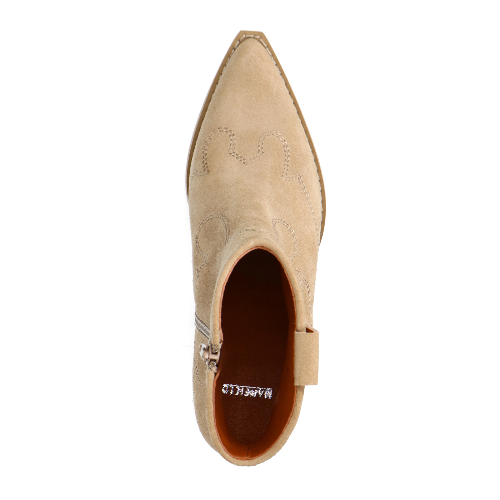 Beige suède cowboy laarzen