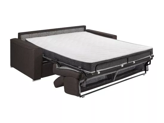 Canapé 2 places convertible express en tissu violet - couchage 120 cm - Matelas 16 cm mémoire de forme VIZIR