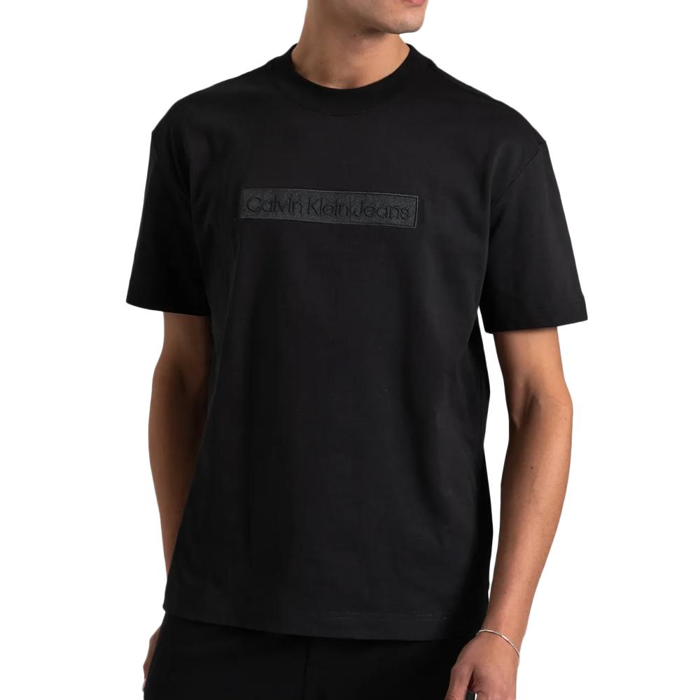 Calvin Klein Jeans T-shirt Noir Homme Calvin Klein Jeans Embroidered