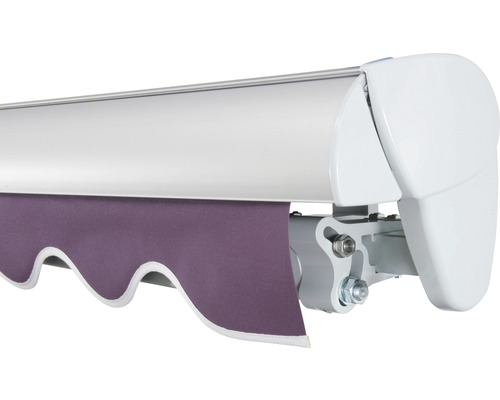 SOLUNA Semi-Cassettezonnescherm Classic 2,5x1,5 Stoffendesign 7554 Frame E6EV1 Zilver Geanodiseerd Aandrijving rechts incl. motor, wandschakelaar