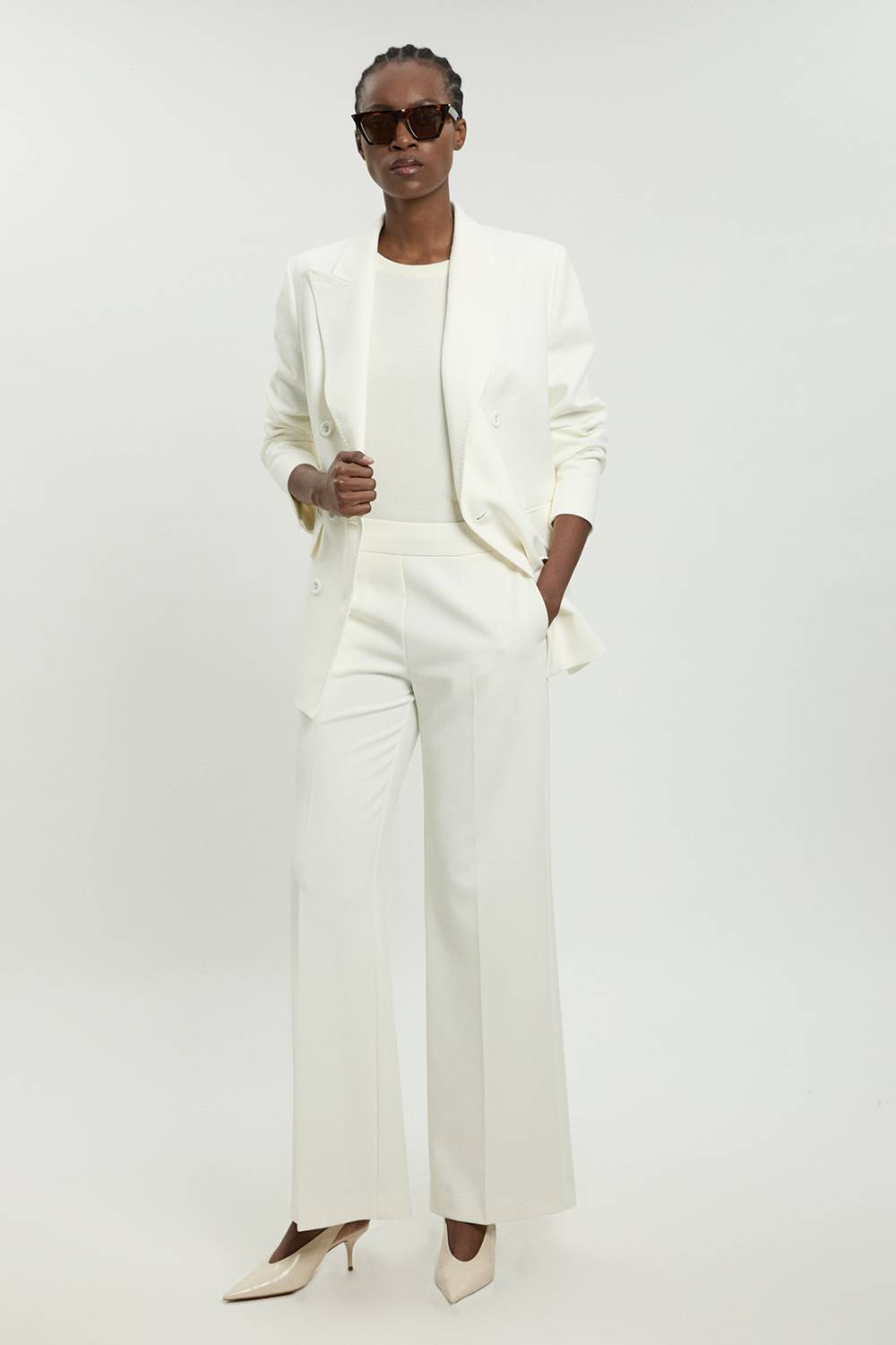KarenMillen Blazer Ajusté À Double Boutonnage Et Manches Froncées
