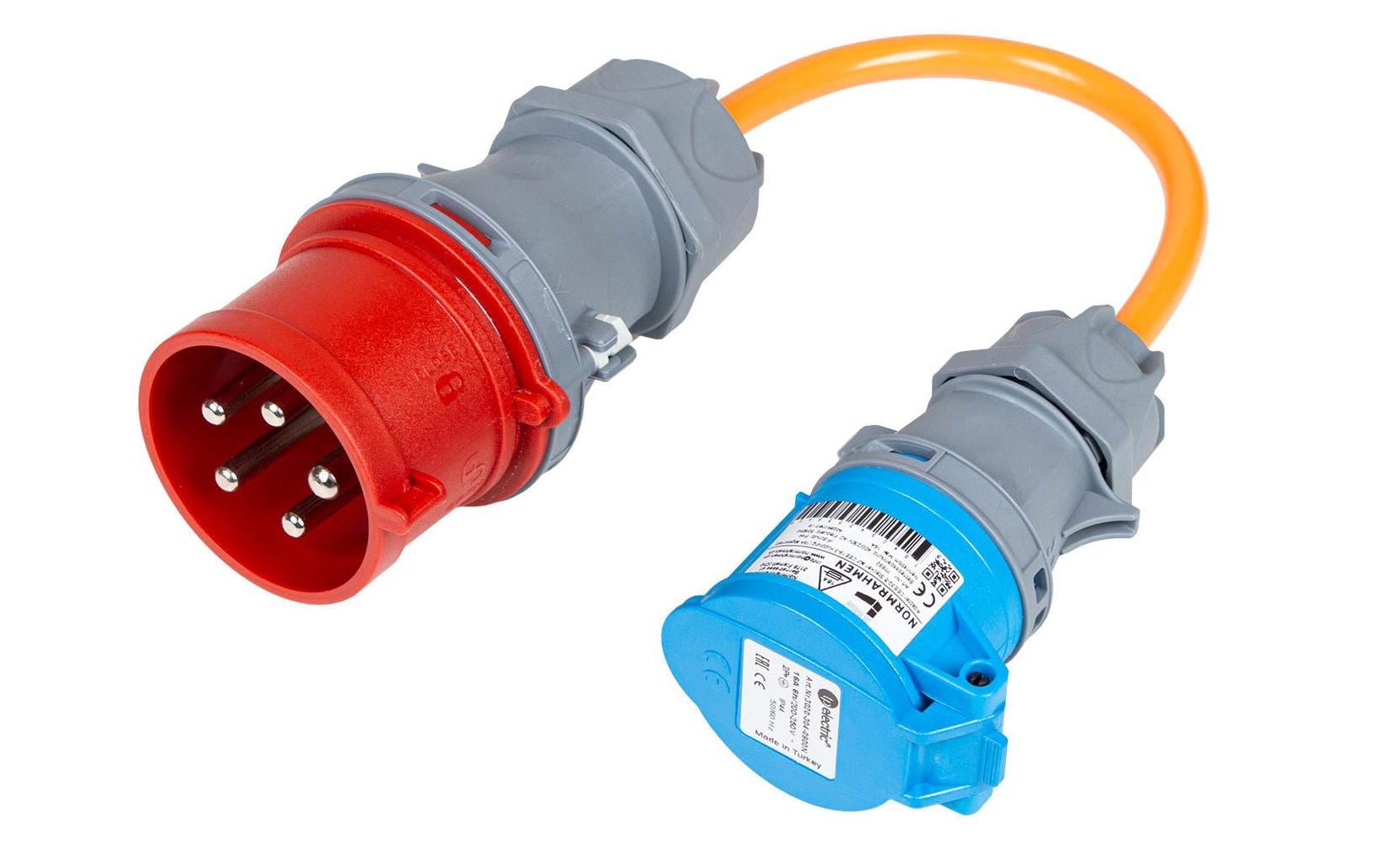 Adapterkabel CEE16/3 - CEE32/5CEE-Übergangskabel mit CEE32/5 Stecker auf CEE16/3 Kupplung