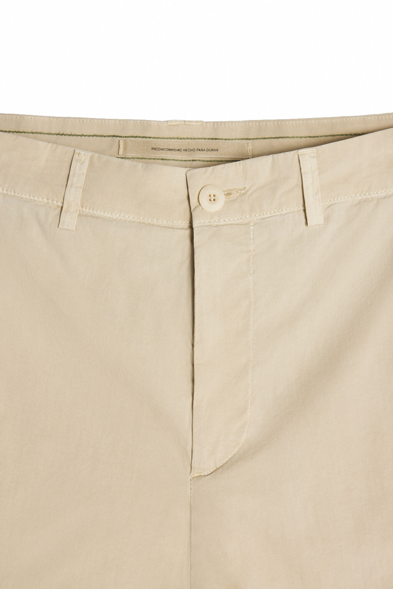 Calça cropped com pregas - Bege