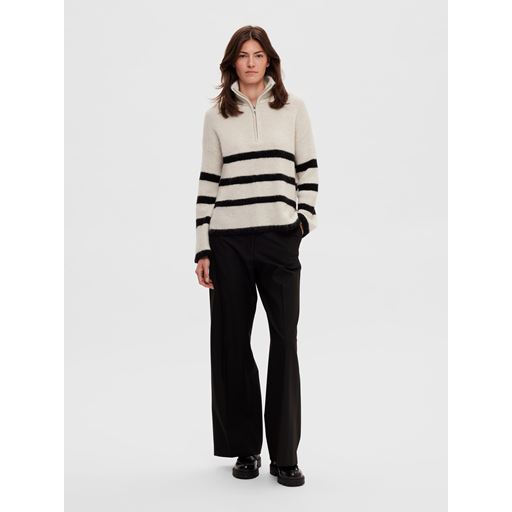 Selected Femme Maline Striktrøje, Birch/Black, L