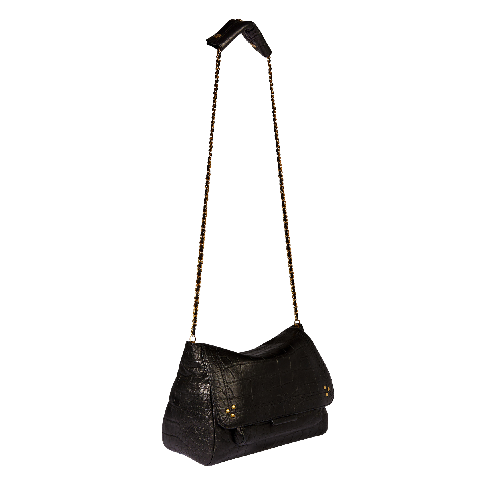 LULU L - Sac besace en cuir | Noir