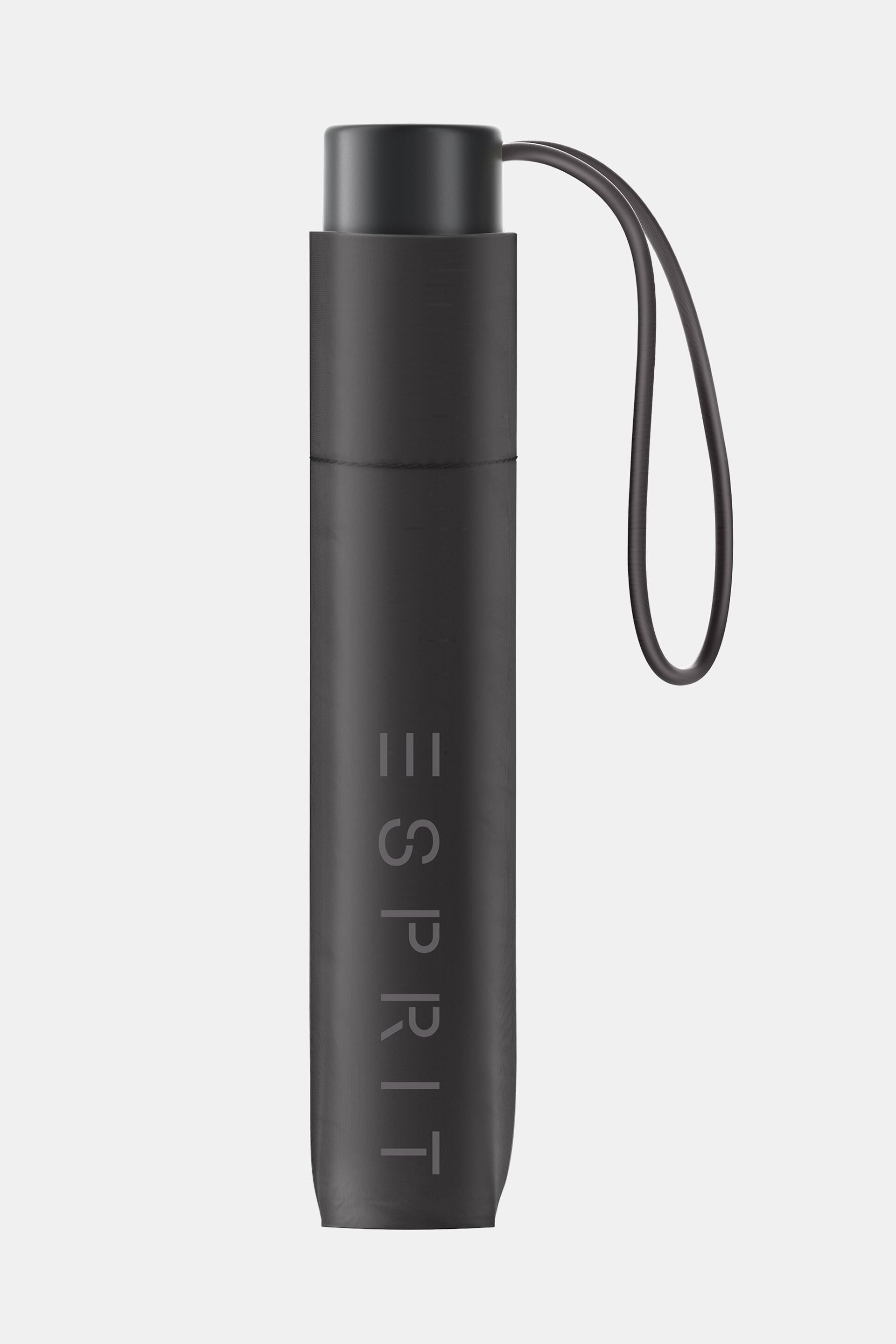 Parapluie de poche noir orné d’un logo imprimé