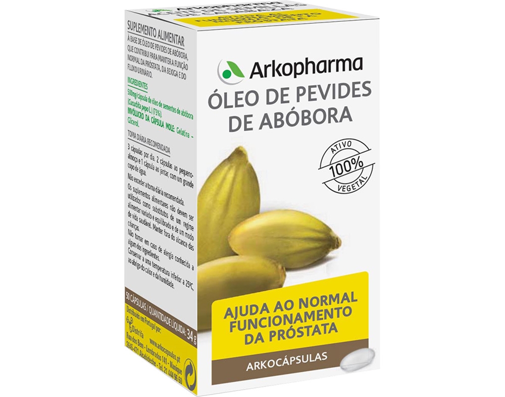 SUPLEMENTO ARKOPHARMA ÓLEO PEVIDES DE ABÓBORA 50 CAPSULAS
