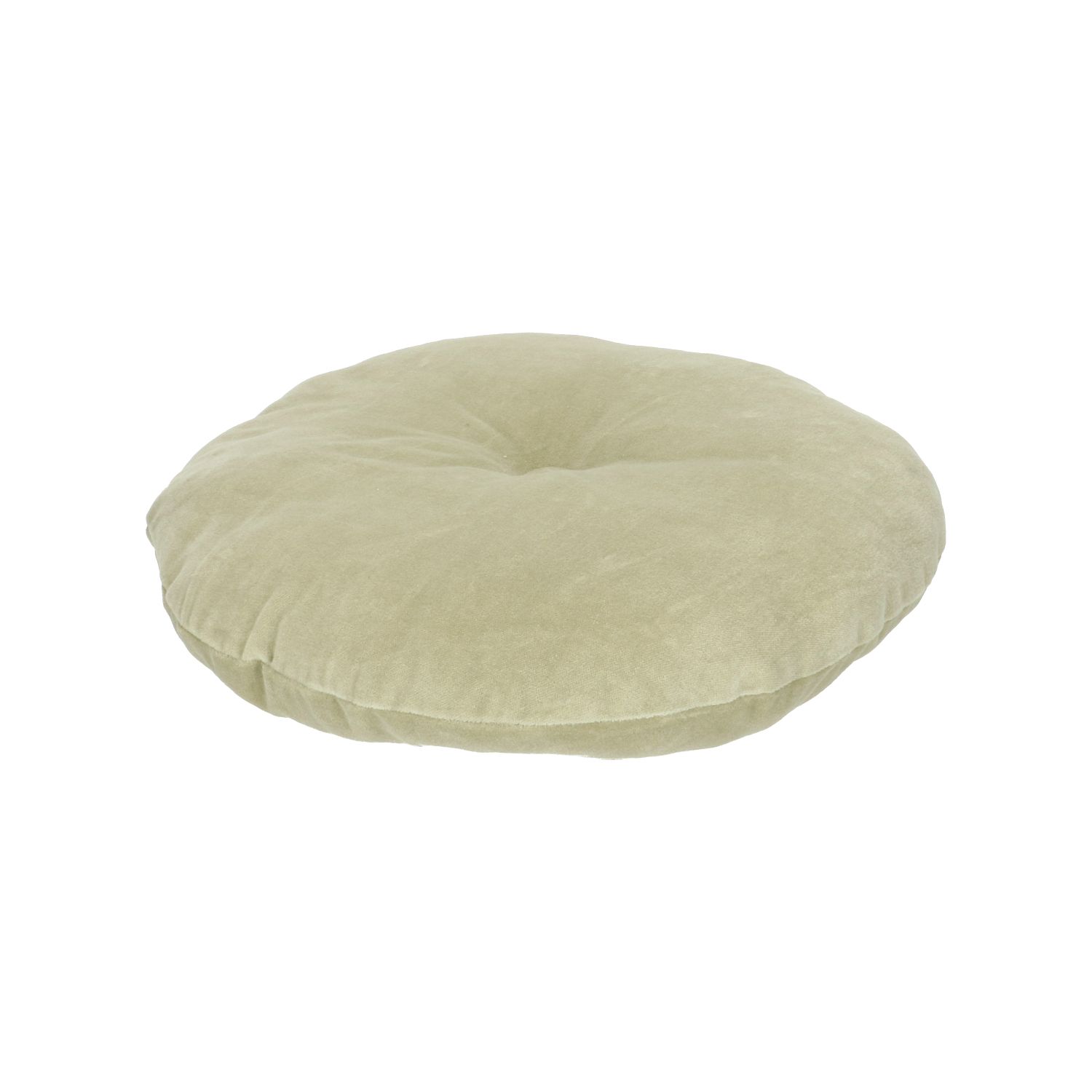 Velours kussen, bio-katoen, celadon, rond