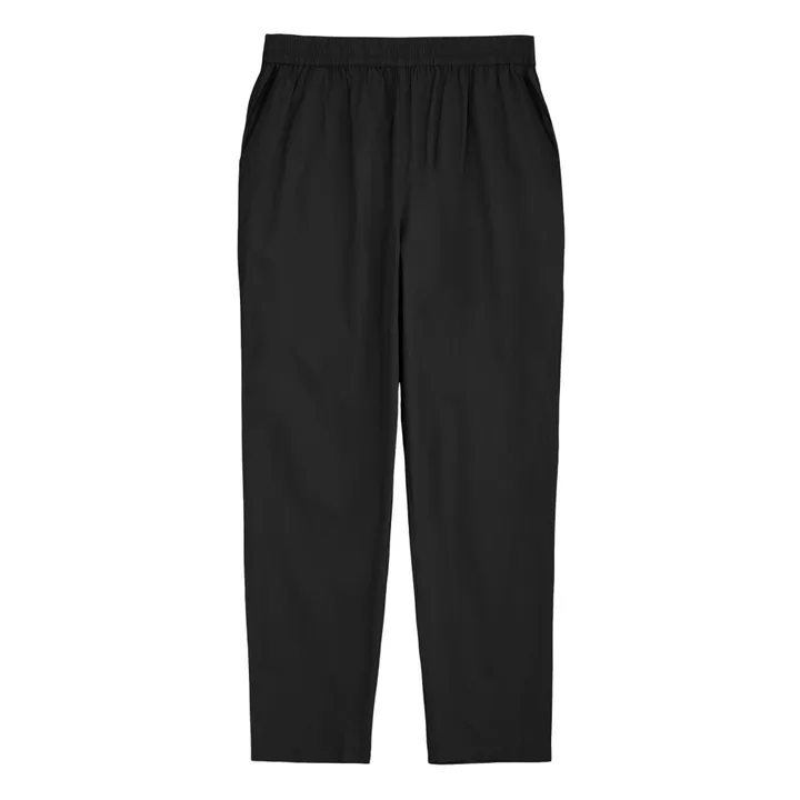 Skall Studio Pantalon Edgar Popeline de Coton Bio | Noir