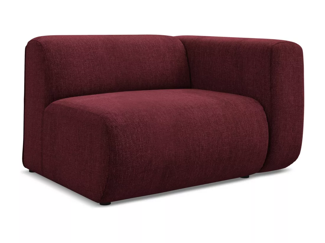 Module avec accoudoirs droit en tissu chenille - bordeaux - EKAHI