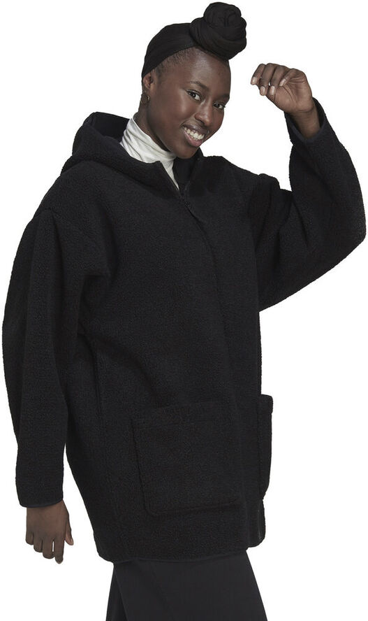 adidas Polar Fleece Long Hooded fleecejakke Sort