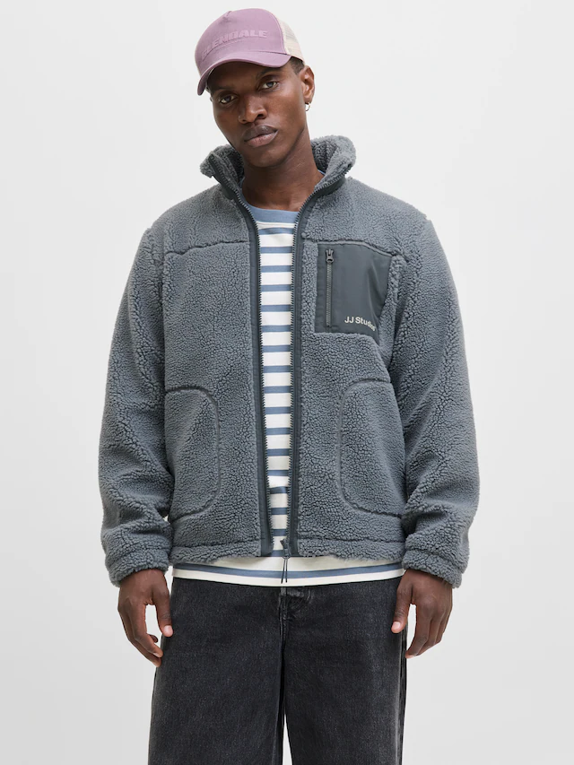 Jack & Jones Fleecejacke »JJESOHO TEDDY JACKET NOOS« ohne Kapuze