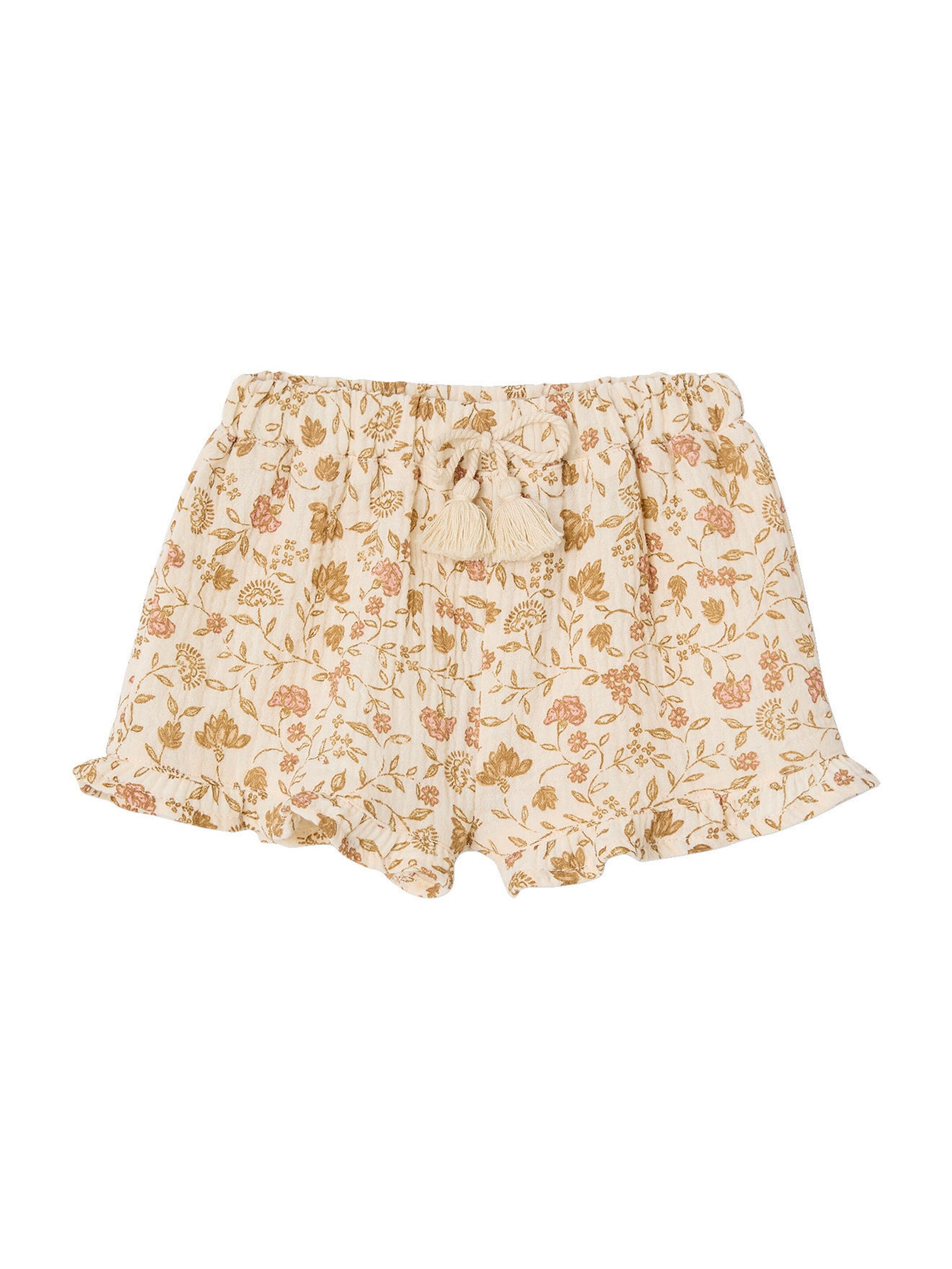 Vertbaudet Bedruckte Mädchen Baby Shorts aus Musselin wollweiß