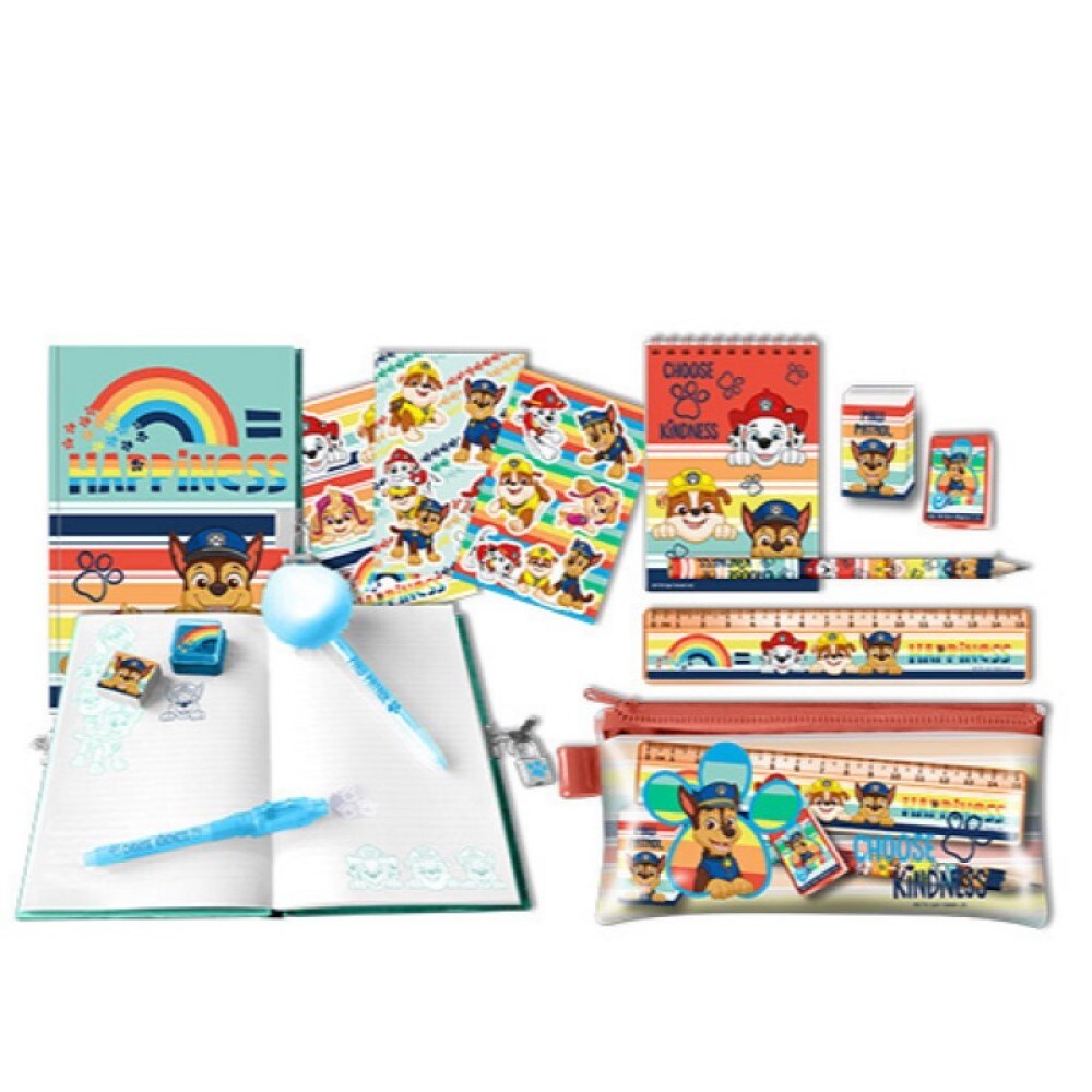 Schreibwarenset 13-Teile Paw Patrol mit Tagebuch und Zauberstift
