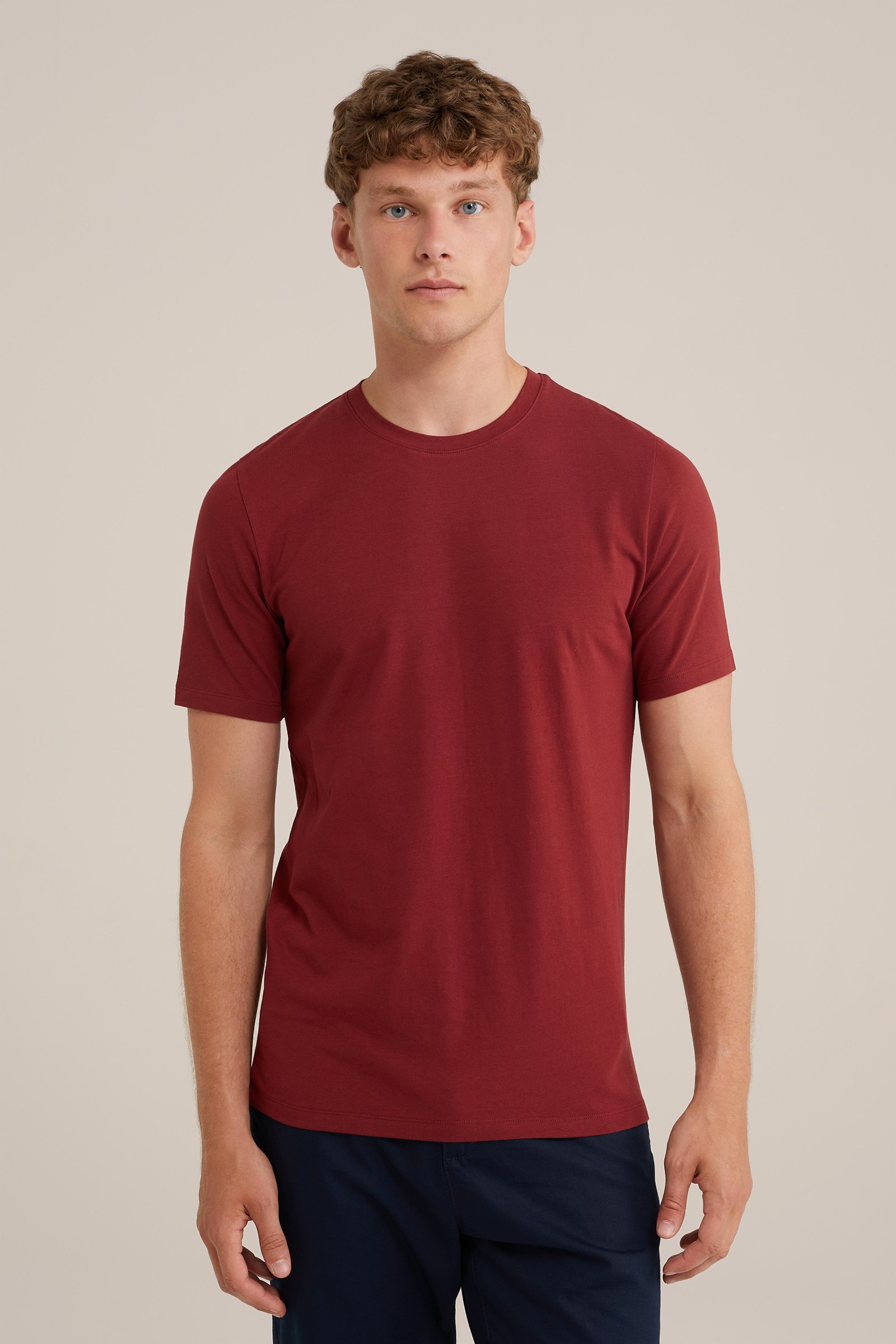 T-shirt WE Fashion Donkerrood
