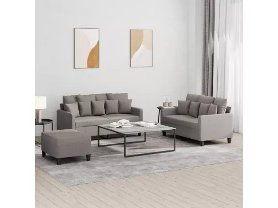 Ensemble de canapés 3 pièces avec coussins Taupe Tissu