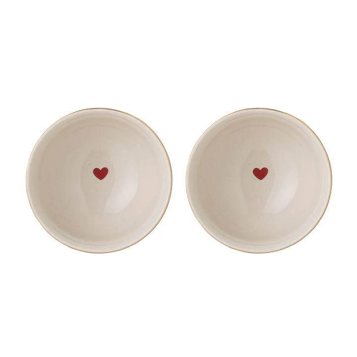 Bloomingville - Jolly Weihnachtsschale, Ø 14 cm, rot / weiss (2er-Set)