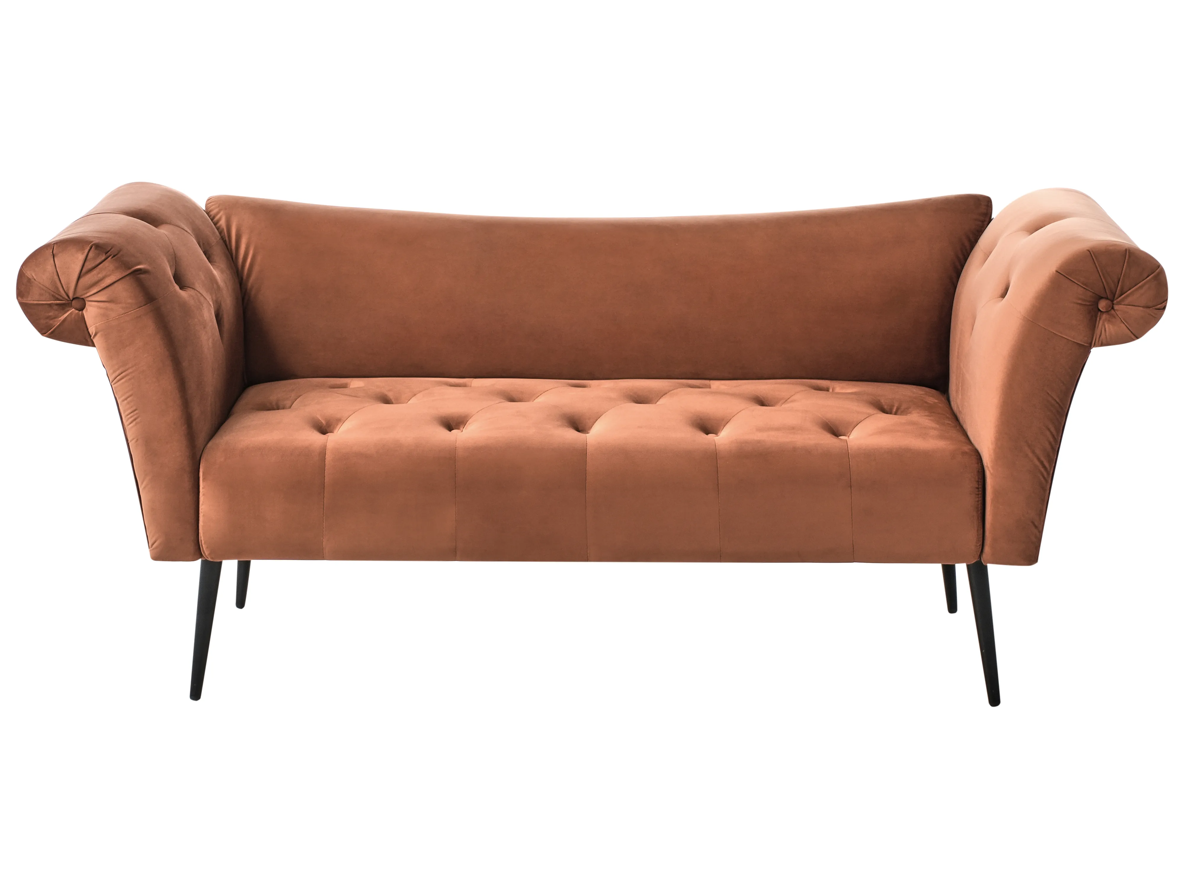 Chaise longue NANTILLY Fluweel Goudbruin