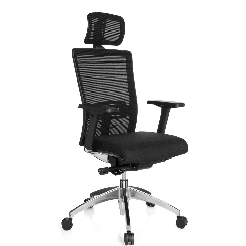 Profi Bürostuhl ASTRA LUX Stoff/Netzstoff mit Armlehnen (höhenverstellbar) hjh OFFICE