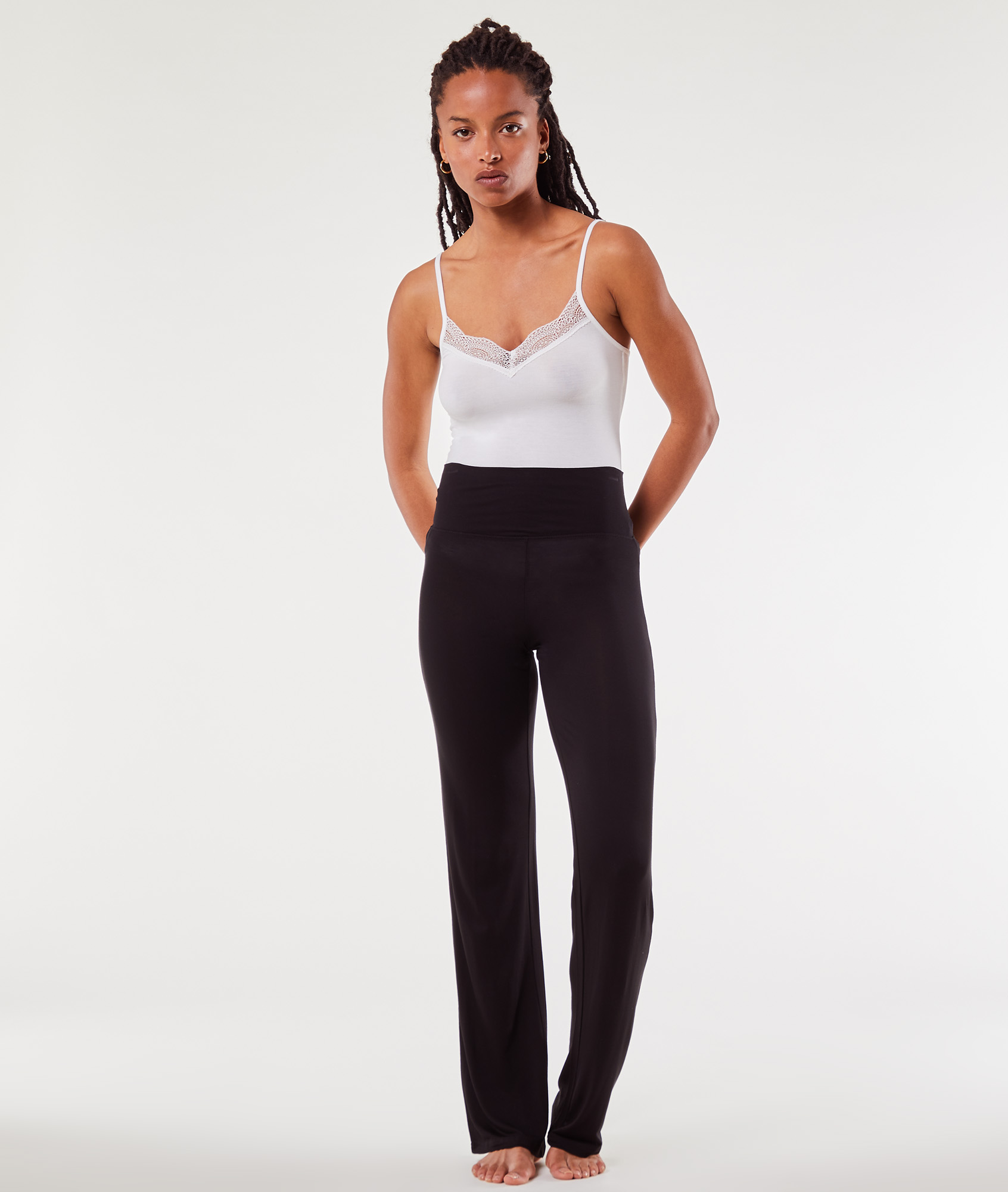 Pantalon fluide taille haute